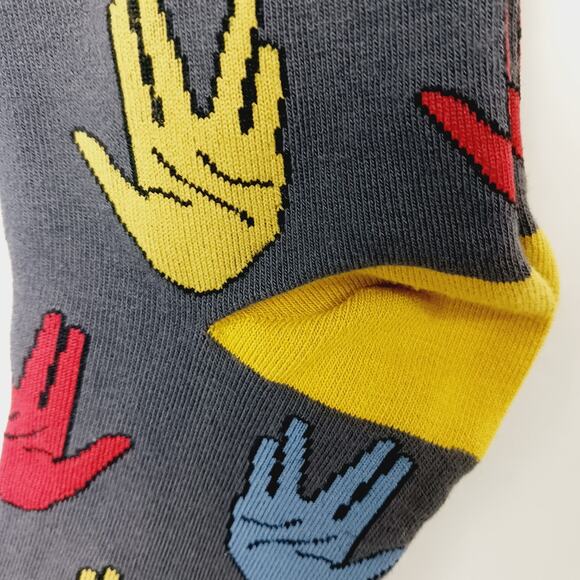 Sock It To Me Crew Men Women Live Prosper Hand Long Salutations Sign NWT NEW - Picture 10 of 11